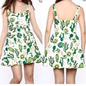 IXIA Modcloth Pinup Style Mini Dress Flowering Cacti Women's Medium Retro